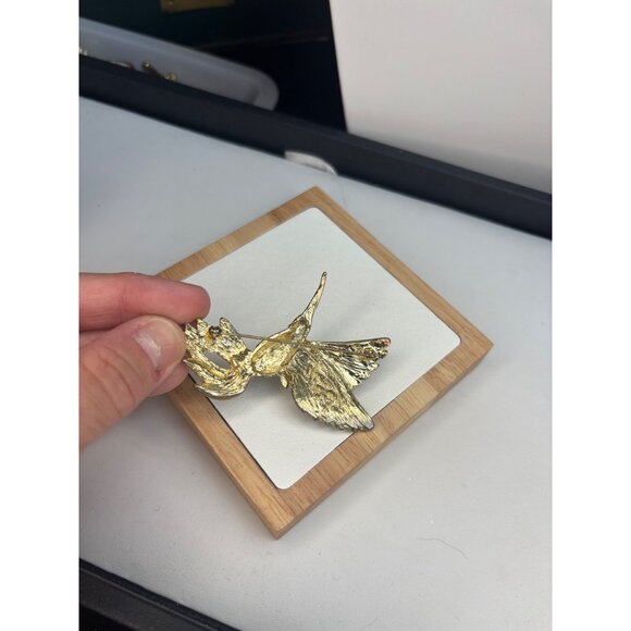 Colorful Hummingbird Brooch Pin With Rhinestones & Enamel Finish - Picture 7 of 9